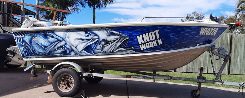 Skeleton Barramundi Boat Wrap