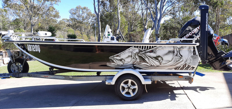 Skeleton Barramundi Boat Wrap