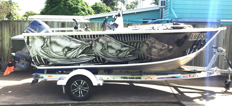 Skeleton Barramundi Boat Wrap