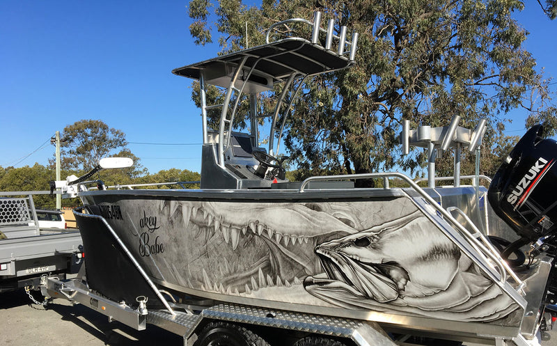 Skeleton Barramundi Boat Wrap