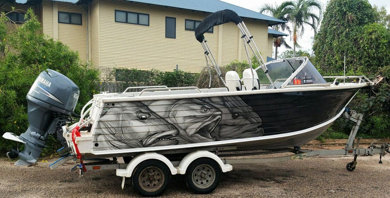 Skeleton Barramundi Boat Wrap