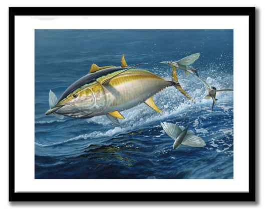 Craig Bertram Smith -Flying Fish and Tuna Canvas Print, Measures 960mm x 1200mm plus outside white border