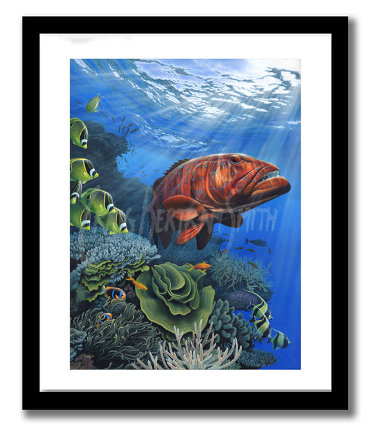 Craig Bertram Smith - Red Rover, Coral Trout canvas prints, Measures 1200mm x 890mm plus outside white border