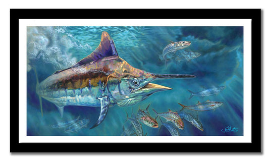 Jason Mathias - Liquid Metal, Marlin Canvas Print, Measures 1200mm x 655mm plus outside white area