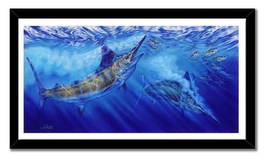 Jason Mathias - Marlin Canvas Blue Freedom Measures 1200mm x 598mm plus outside white border