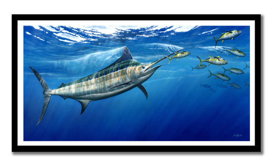 Craig Bertram Smith - Big Blue, Marlin canvas print, Measures 1200mm x 611mm plus outside white border