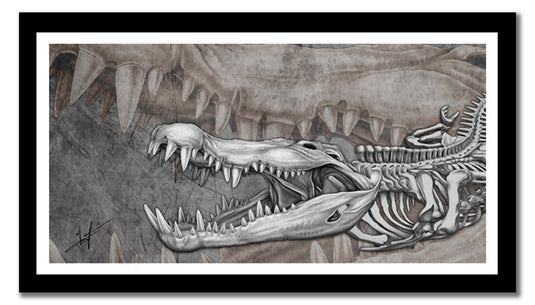 Croc Canvas Print, Measures 1200mm x 600mm plus outside white border