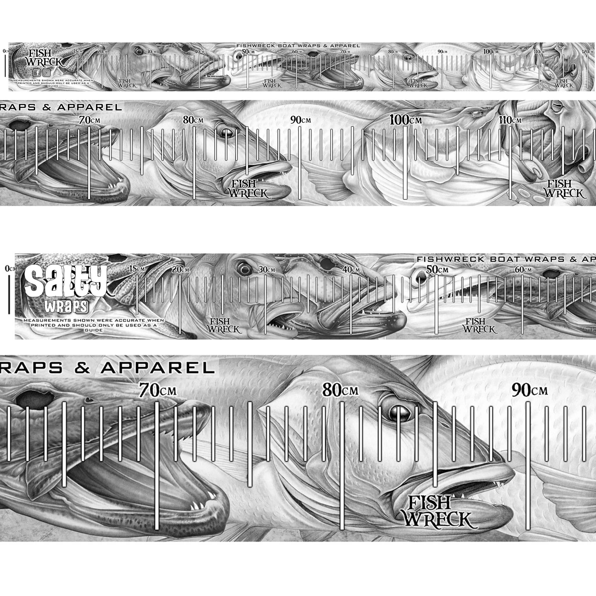 Fish Measuring Boat Decal | Legal Size Guide Sticker | Salty Wraps