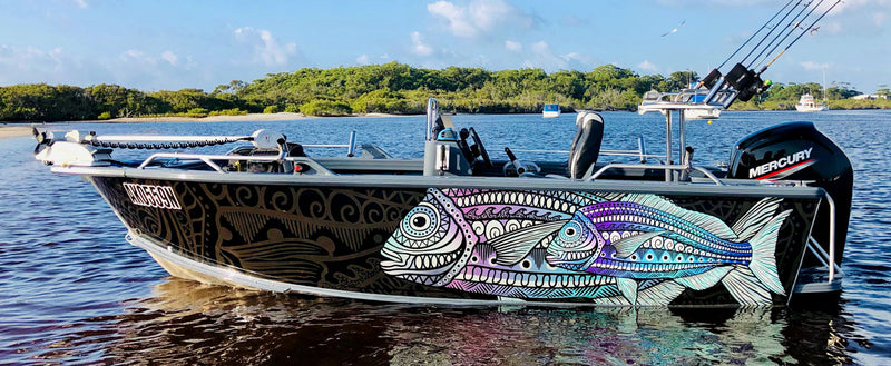 Tribal Snapper Boat Wrap