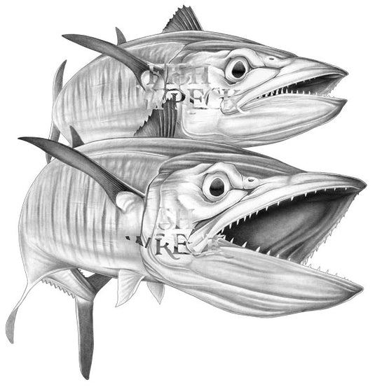 Dual Spanish Mackerel Boat Decal | Fishing Sticker | Salty Wraps
