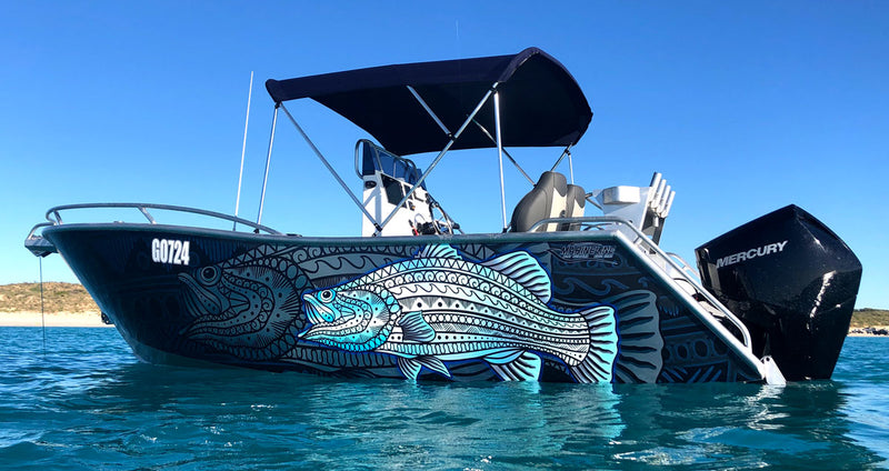 Tribal Barramundi Boat Wraps